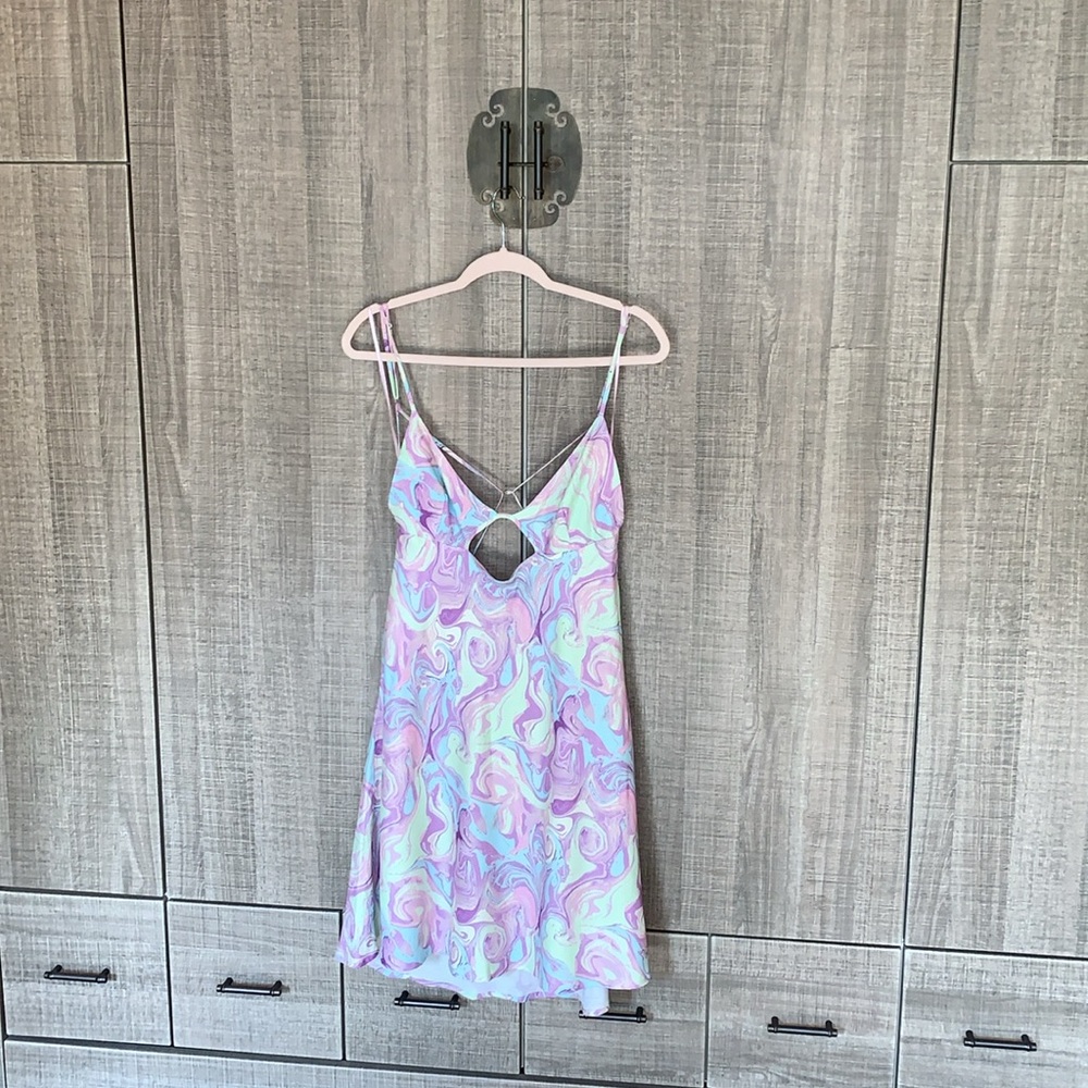 Zara Marble Print Cut Out Mini Dress - Picture 15 of 17
